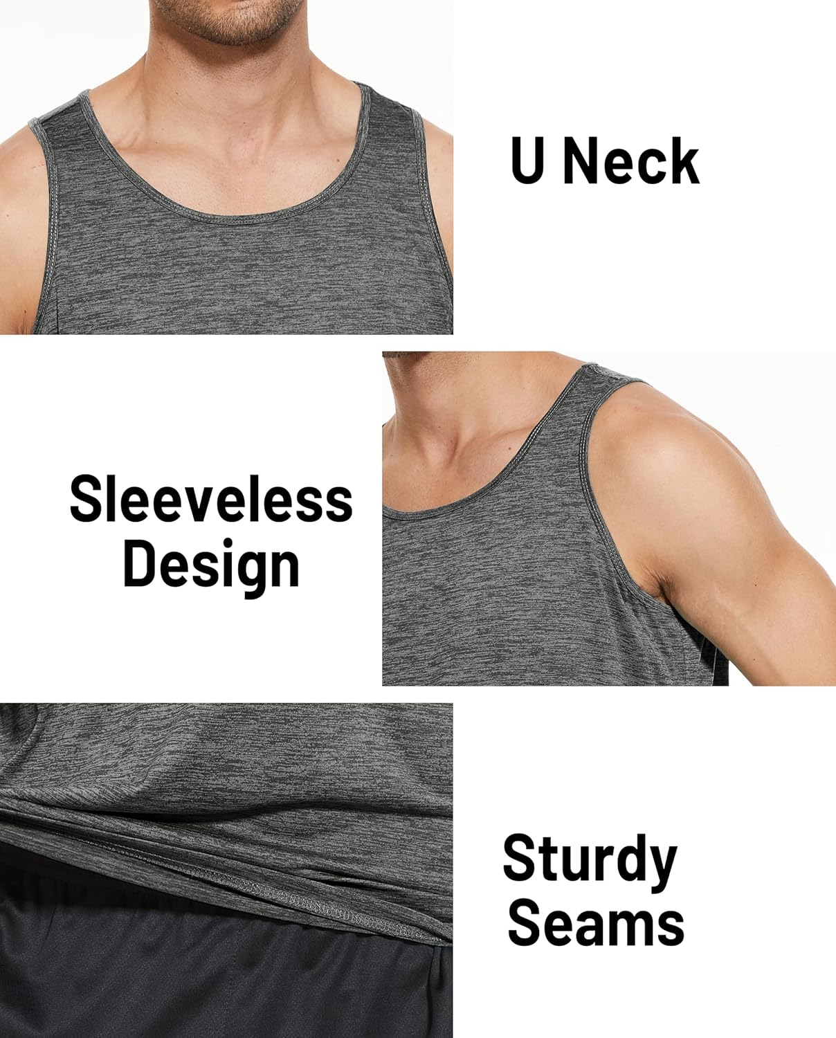 Detalle 2 de MAGCOMSEN Herren Tank Tops Quick-Dry Funktionsshirt für Laufen, Fitness & Outdoor