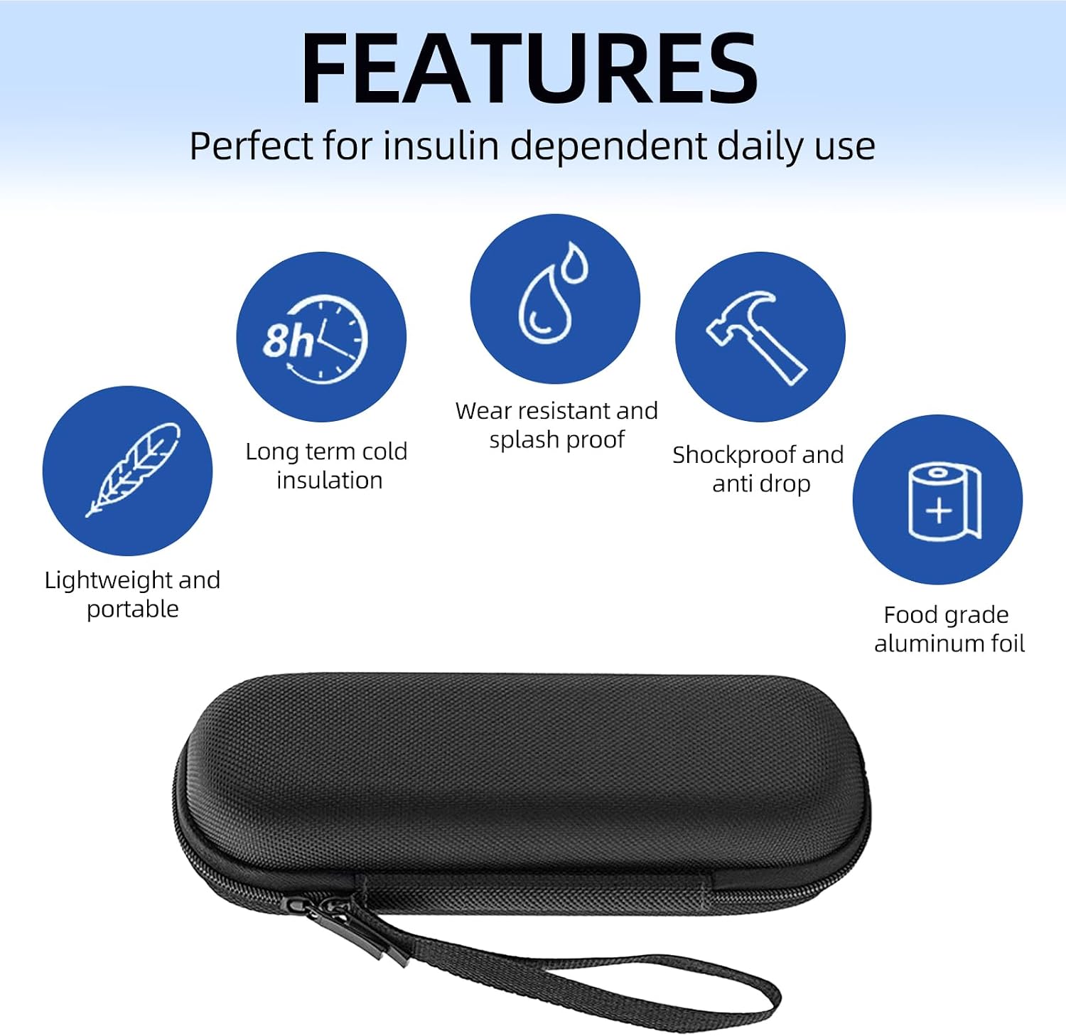 Thumbnail 2 de QILUCKY Insulin Cooler Travel Case – Diabetic Travel Case with 2 Nylon Ice Packs