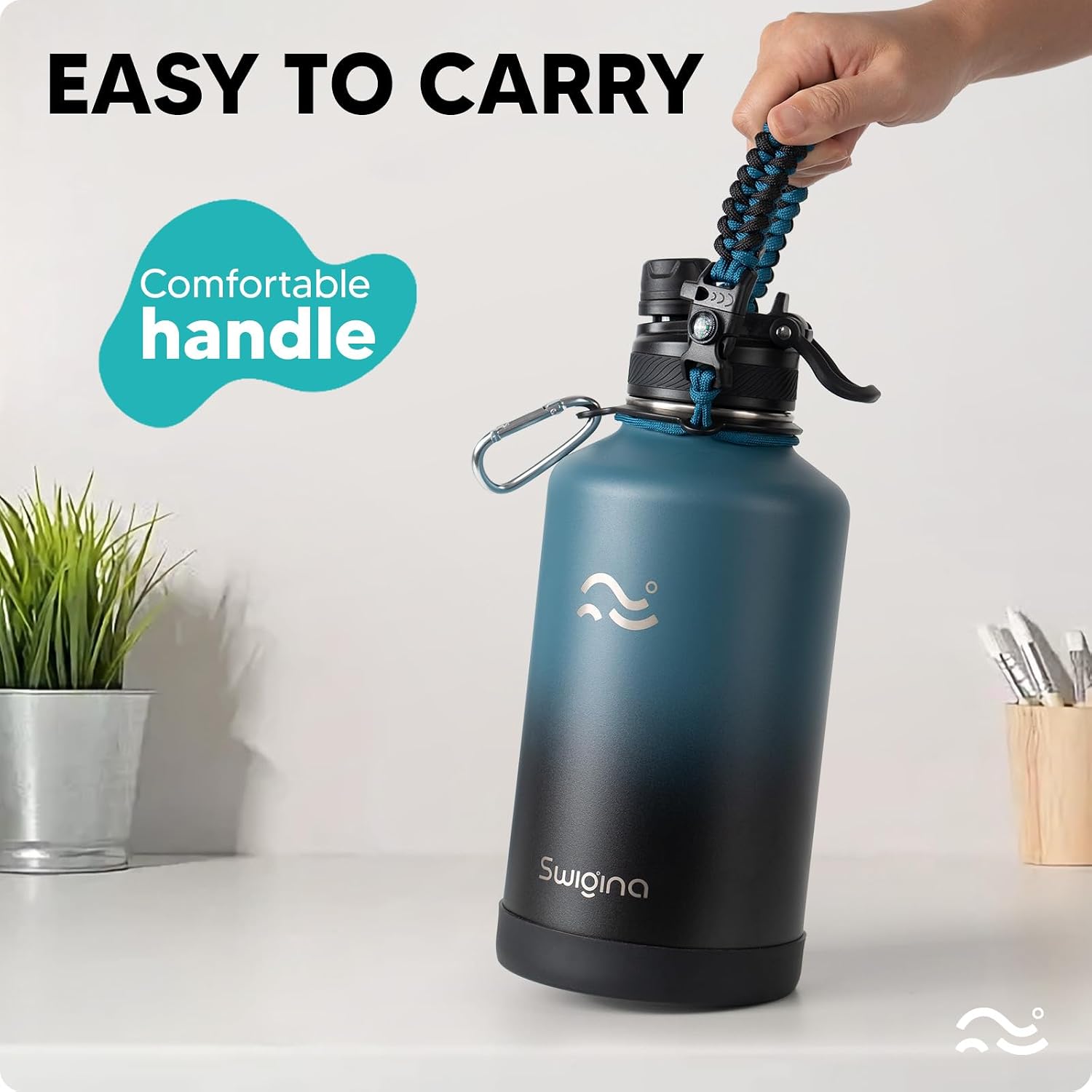 Thumbnail 6 de Swigina 64 oz Insulated Water Bottle 48hrs Cold
