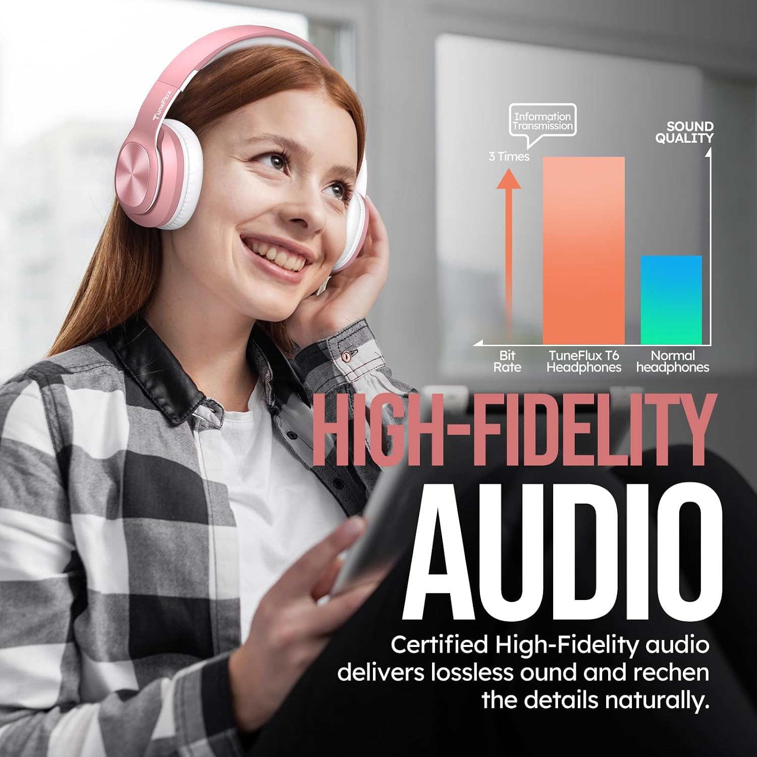 Thumbnail 4 de TuneFlux Wireless Headphones 80H playtime