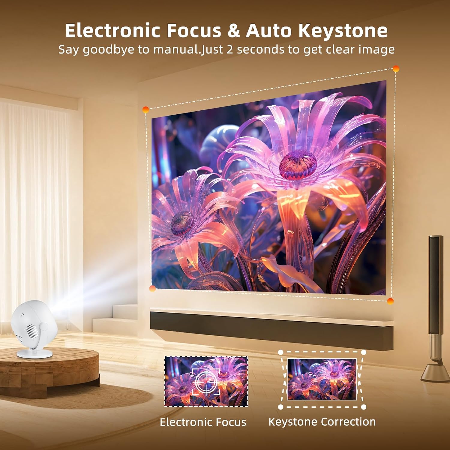 Detalle de Salange Bedroom Projector 1080P for home cinema