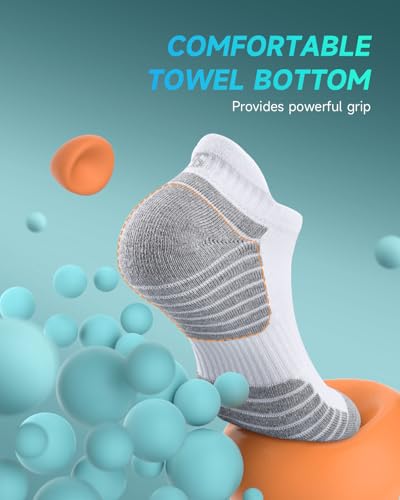 Detalle de TANSTC Men's Running Trainer Ankle Socks – Anti-Blister Cushioned, 6 Pairs
