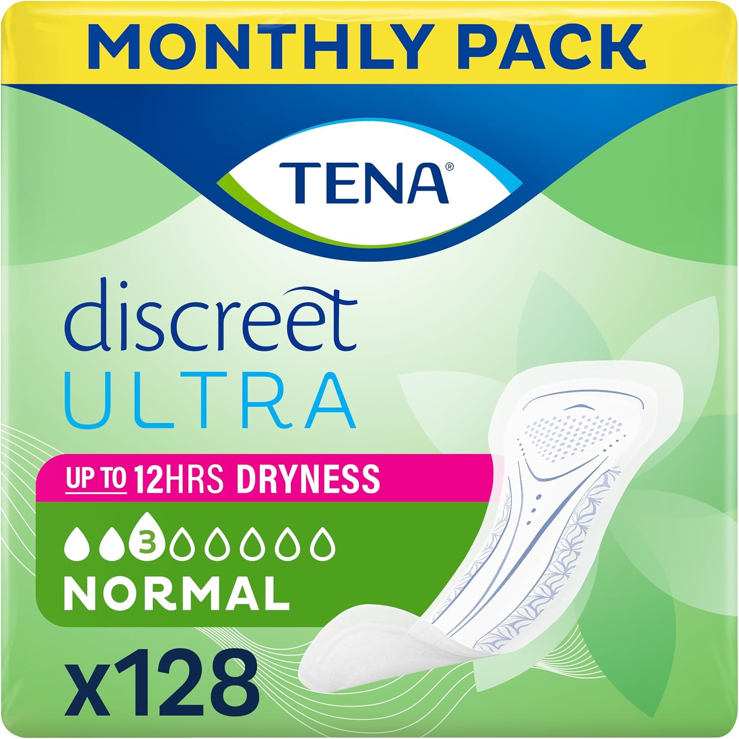 Detalle de Tena Discreet Ultra Pad Normal for Light Bladder Leaks – Ultra-Thin, Discreet Protection