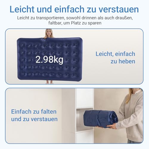 Thumbnail 6 de SoBuy Camping Matratze 2 Personen mit Pumpe 191x22x137 cm – zuverlässig für Outdoor und Gästezimmer