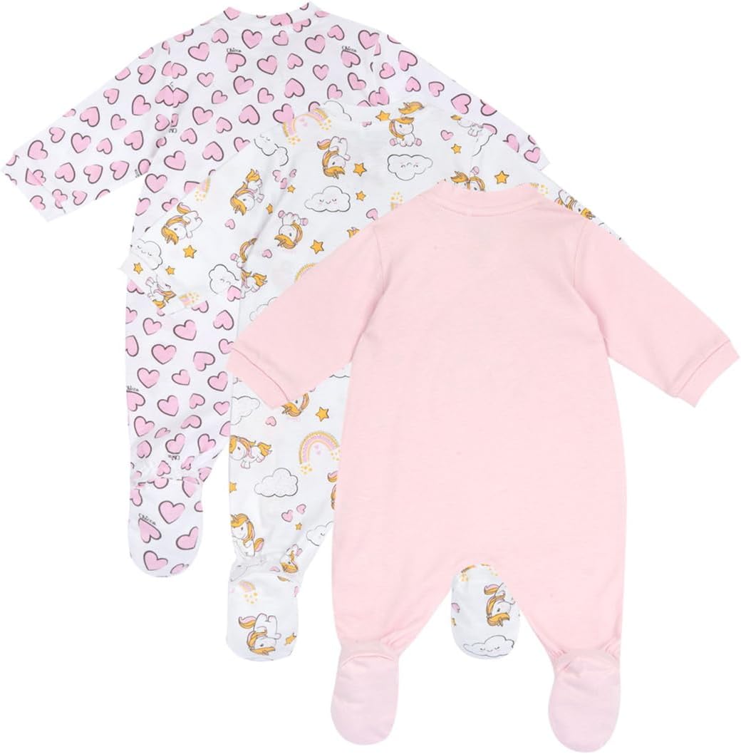 Detalle 2 de Chicco Set Tutine Neonato e Neonata (3 pezzi) con Piedino in Morbido Cotone - 0–24 mesi