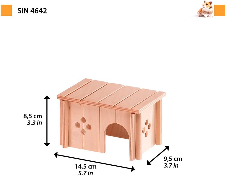 Detalle 2 de Ferplast Casetta per Criceti, Gerbilli e Topolini SIN 4642 in legno FSC®, ventilata e montaggio senza attrezzi