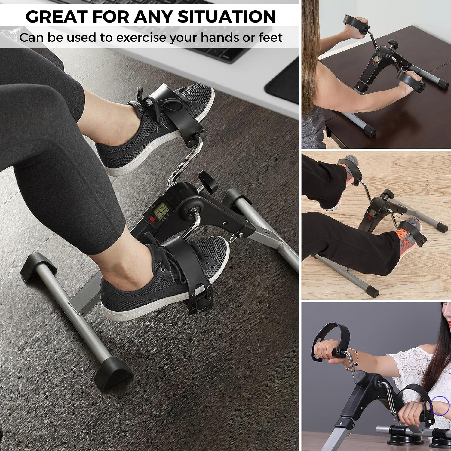 Detalle 2 de Opvouwbare pedaaltrainer met instelbare weerstand en led-display