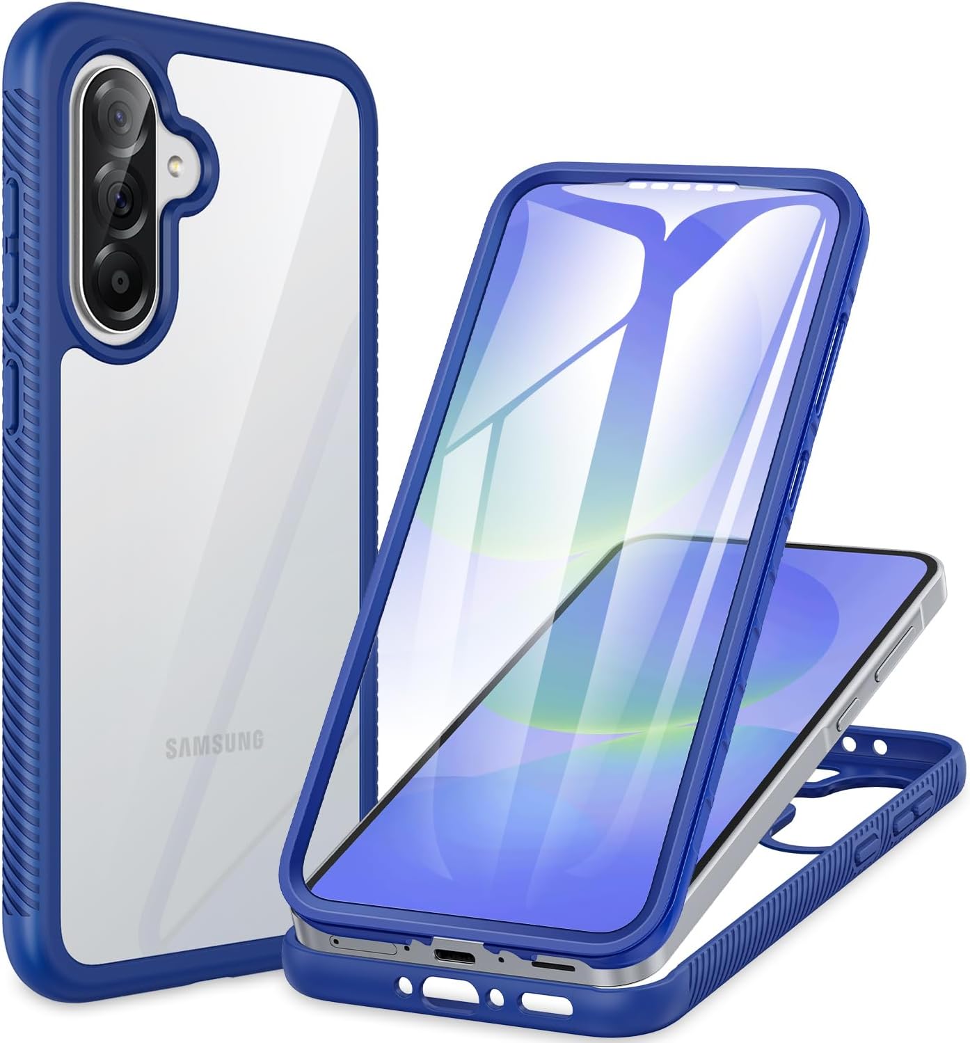 Detalle de CENHUFO Samsung A36/A56/A37 Case with Built-in Screen Protector — 360° Full Body Shockproof Blue