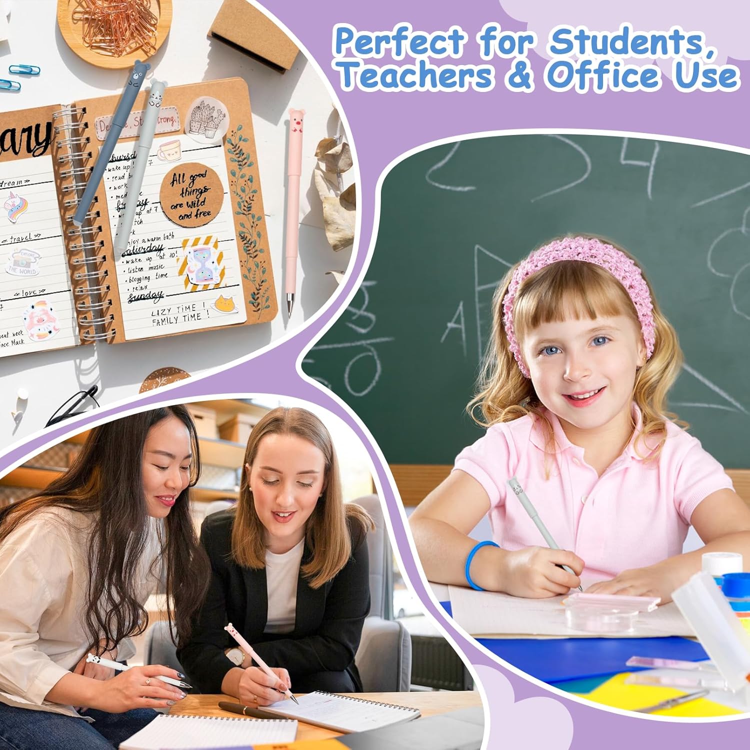 Thumbnail 3 de Mutsitaz stylos effaçables 8 pièces, 24 recharges ✏️