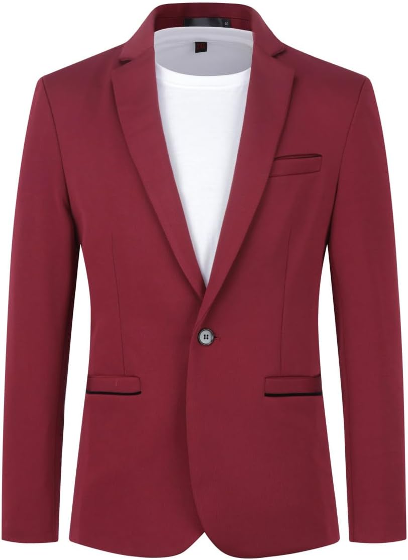 Detalle de Allthemen Blazer Homme Slim Fit – Veste de Costume élégante et polyvalente