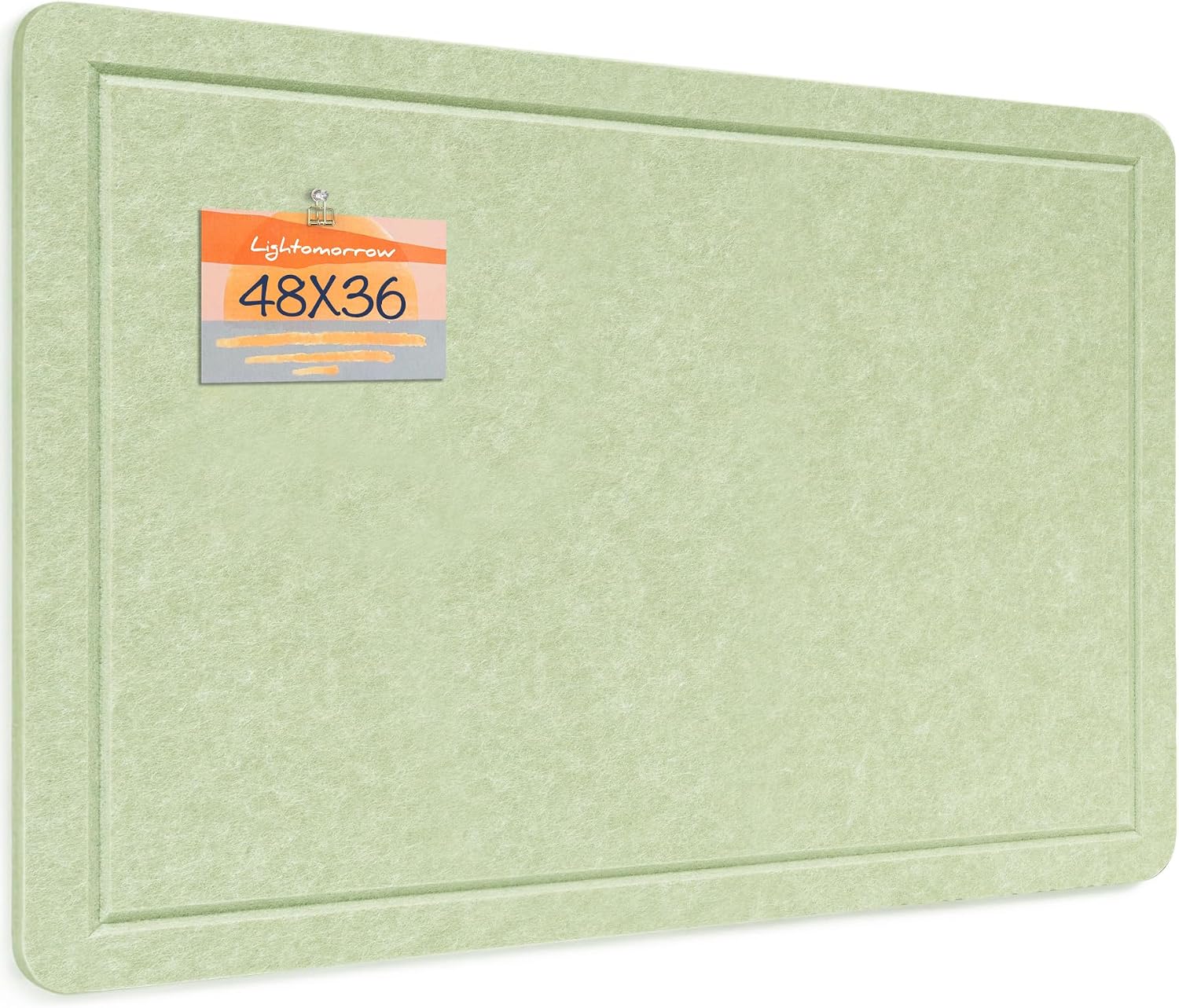 Detalle de lightomorrow AA-90120-119 Felt Bulletin Board, 48 x 36 Inches, Avocado Green