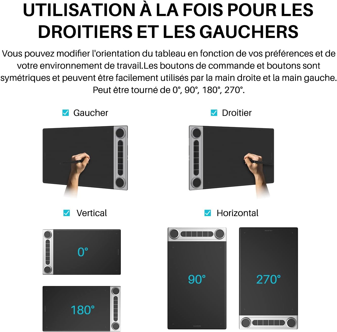 Detalle de HUION Inspiroy Dial 2 : tablette graphique Bluetooth 5.0 compacte avec double roulette