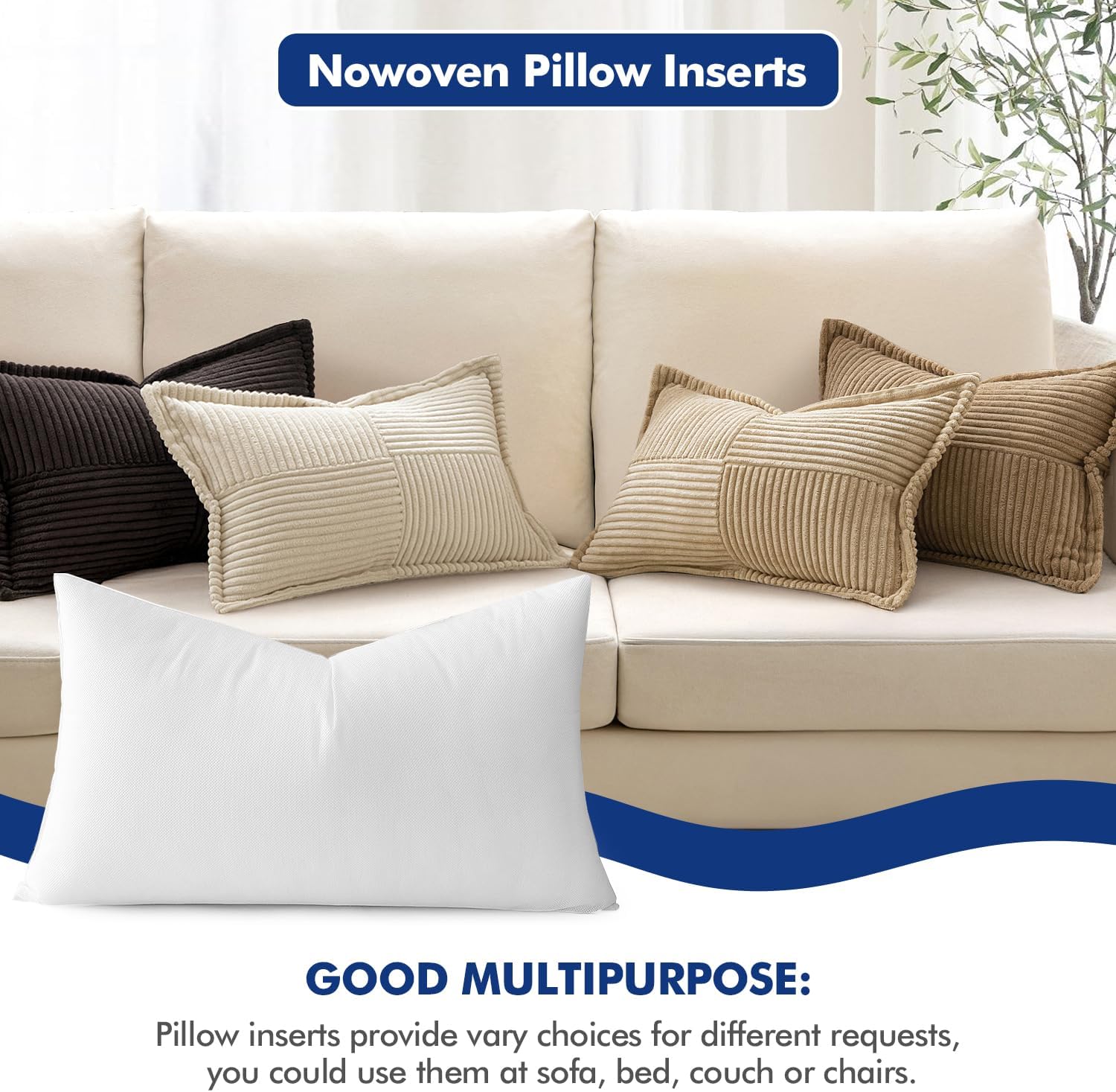 Detalle de MIULEE Pillow Insert 12x24 Inch
