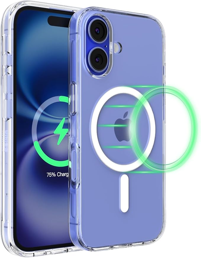 Detalle de Belkin SheerForce Funda iPhone 16 📱 Transparente MagSafe