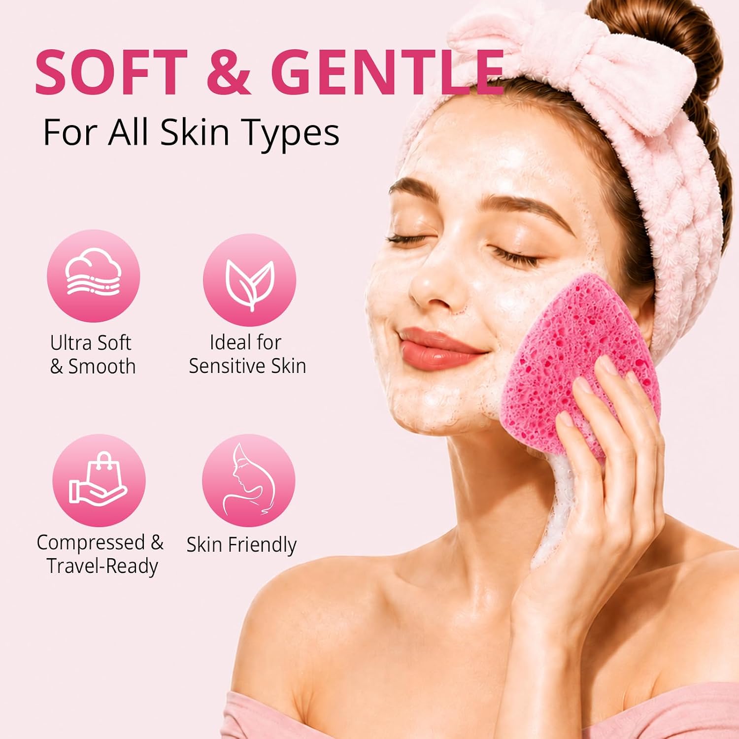 Detalle 1 de MoopBrushee Facial Sponges, Cellulose