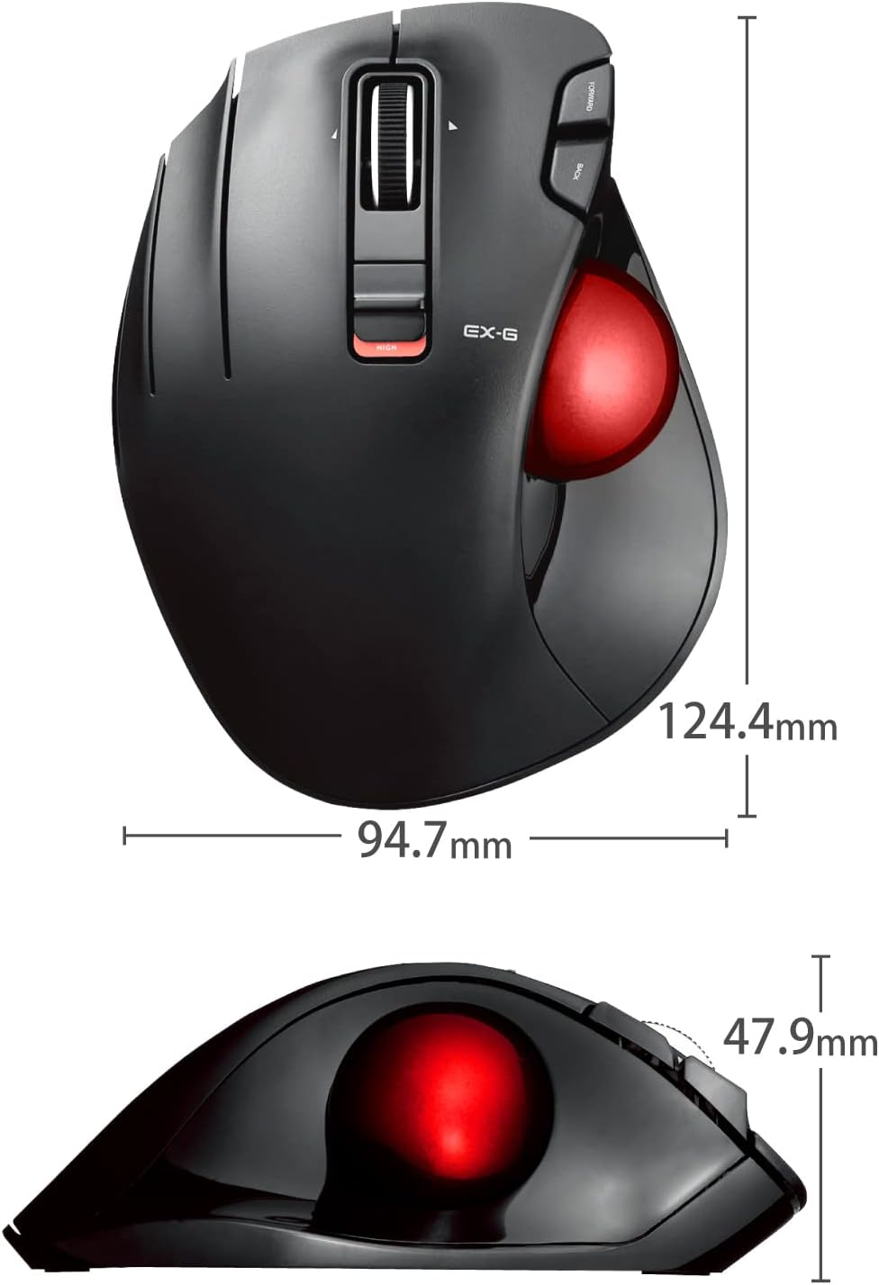 Thumbnail 6 de エレコム M-XT4DRBK-G 左手用ワイヤレストラックボール 6ボタン・チルトホイール搭載