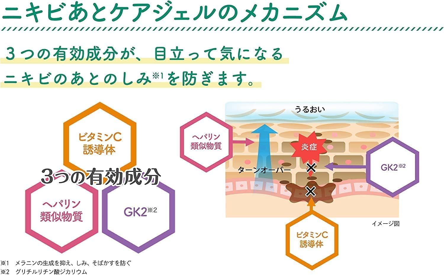Detalle de 小林製薬 アットノン 薬用ニキビあとケアジェル 10g×2個 ビタミンC誘導体配合