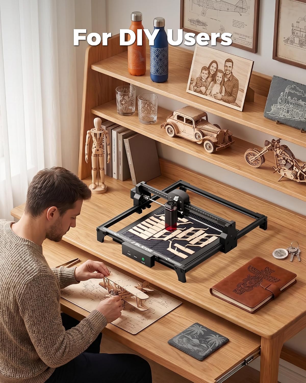Detalle 2 de ELIDOR Z6-6W Laser Engraver and Cutter, 300 × 300 mm Area, 0.01 mm Precision