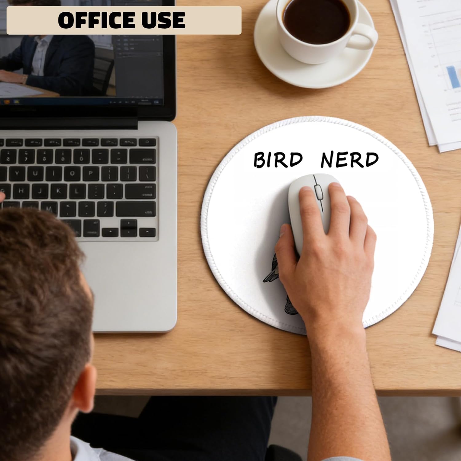 Thumbnail 1 de FRZSDVHNM Bird Mouse Pad, 8.6 x 8.6 in