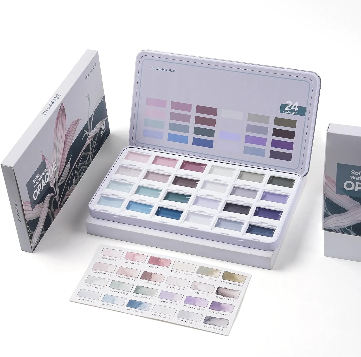 Detalle de Fuumuui CREAMORA 24-Colour Opaque Semi-Moist Watercolour Paint Set