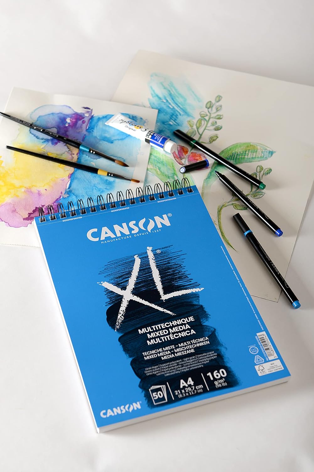 Detalle de Canson XL Mix Media Tessuto Album spirale Microperforato A4, 50 fogli, 160 g