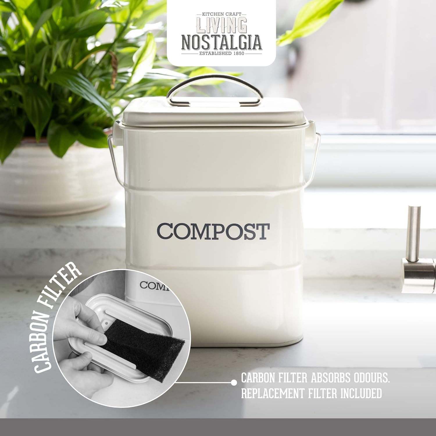 Detalle de KitchenCraft Living Nostalgia 3 L composteur đź—‘