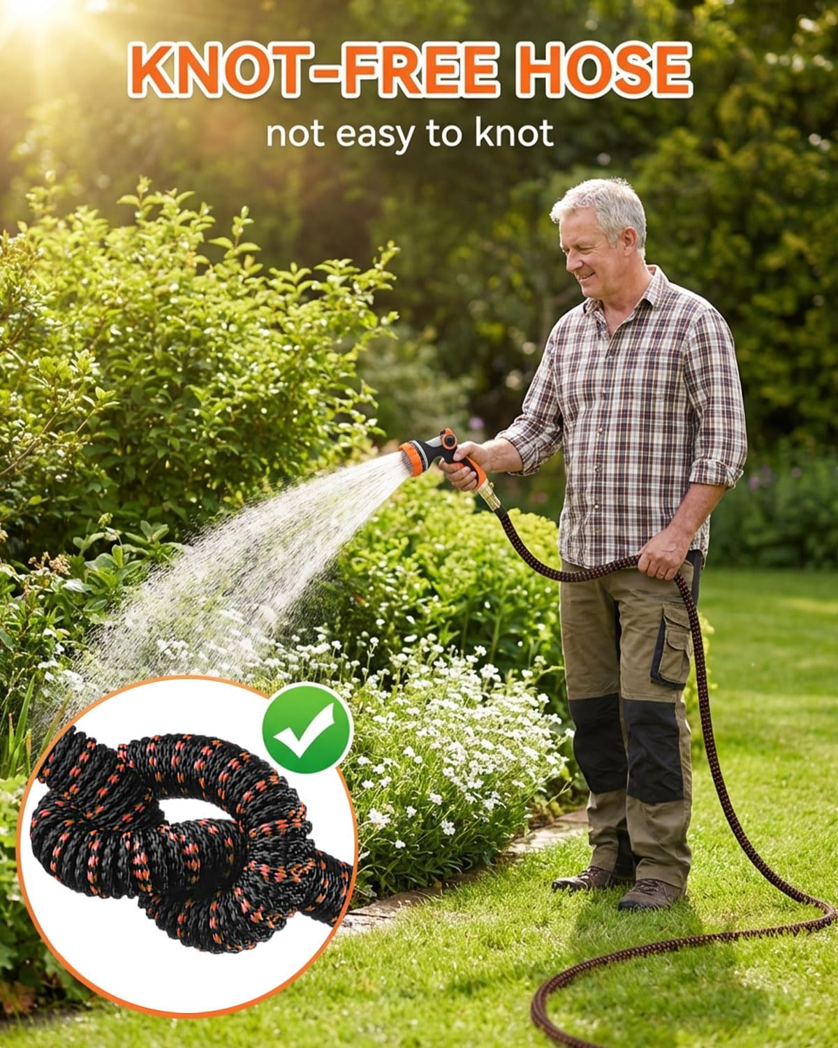 Thumbnail 6 de Garden Hose Pipe, 30M Expandable 100ft with 10-Function Spray Nozzle and Hands-Free Gun