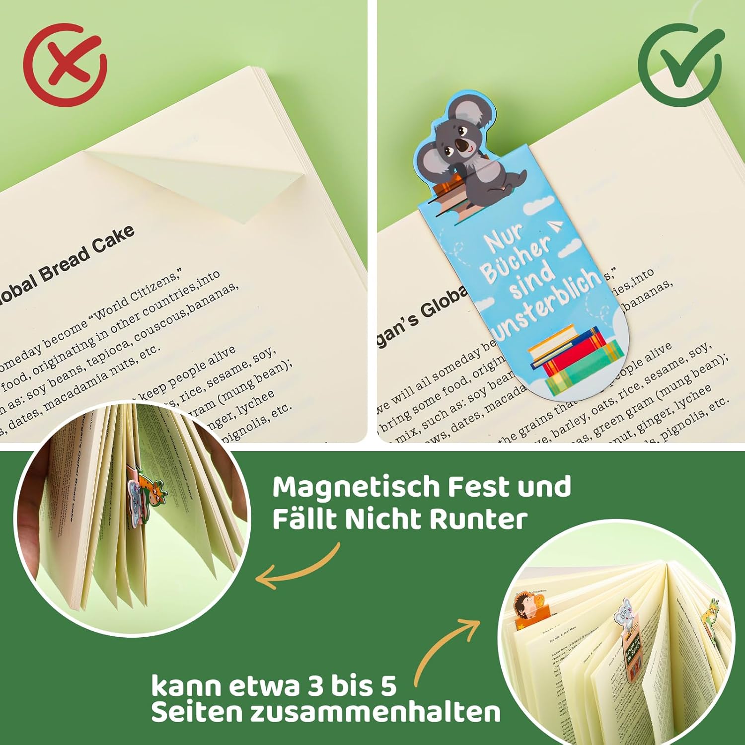 Detalle 2 de Magnetische Lesezeichen für Kinder 12er Set