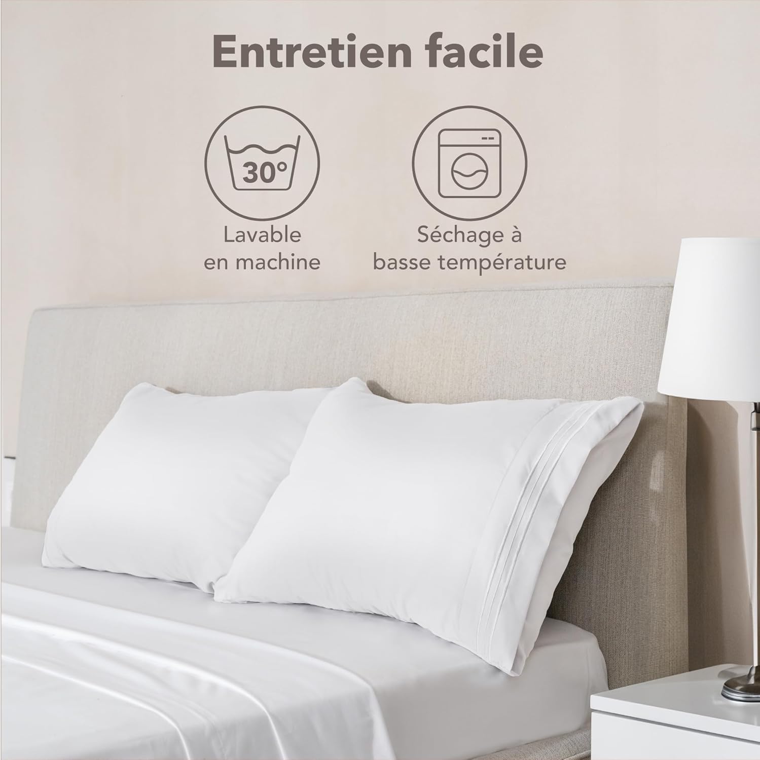 Thumbnail 6 de Dreamzie Taie Oreiller 40x70 – Lot de 2 en Microfibre Brossée certifiée OEKO-TEX