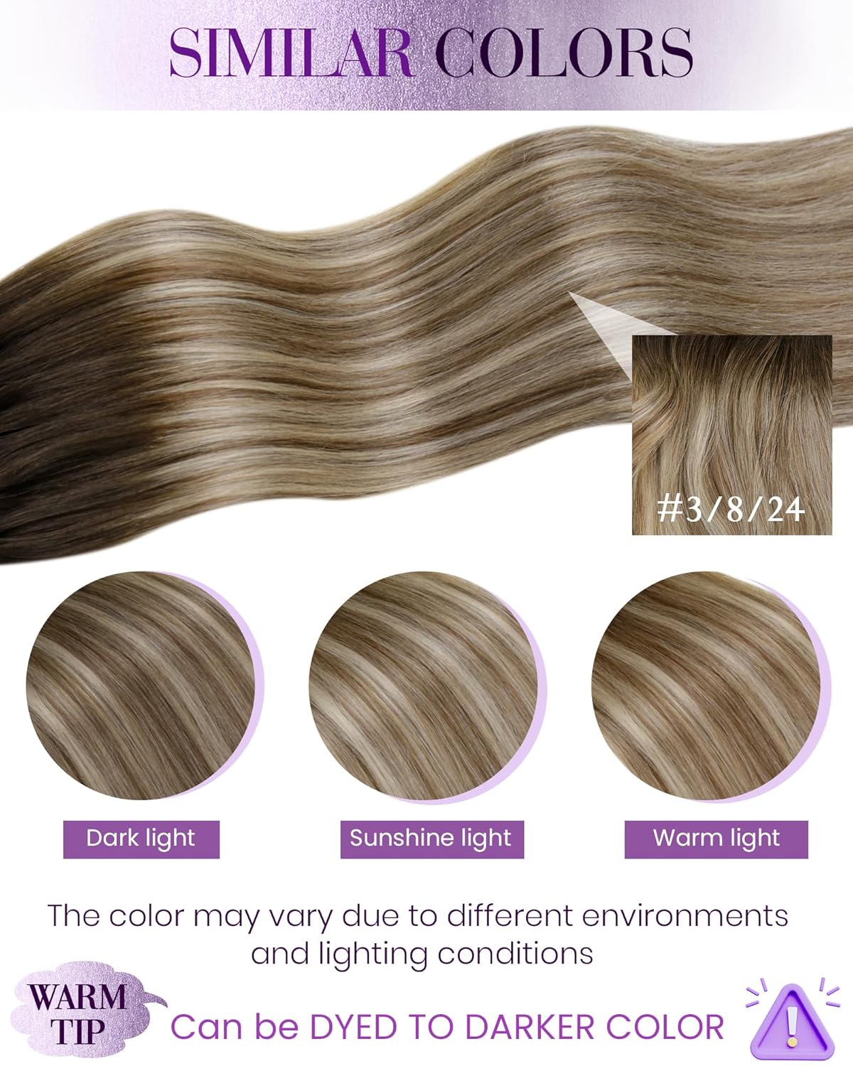Thumbnail 5 de LaaVoo Microlink Hair Extensions: Human Hair Ombre Balayage with Micro Beads