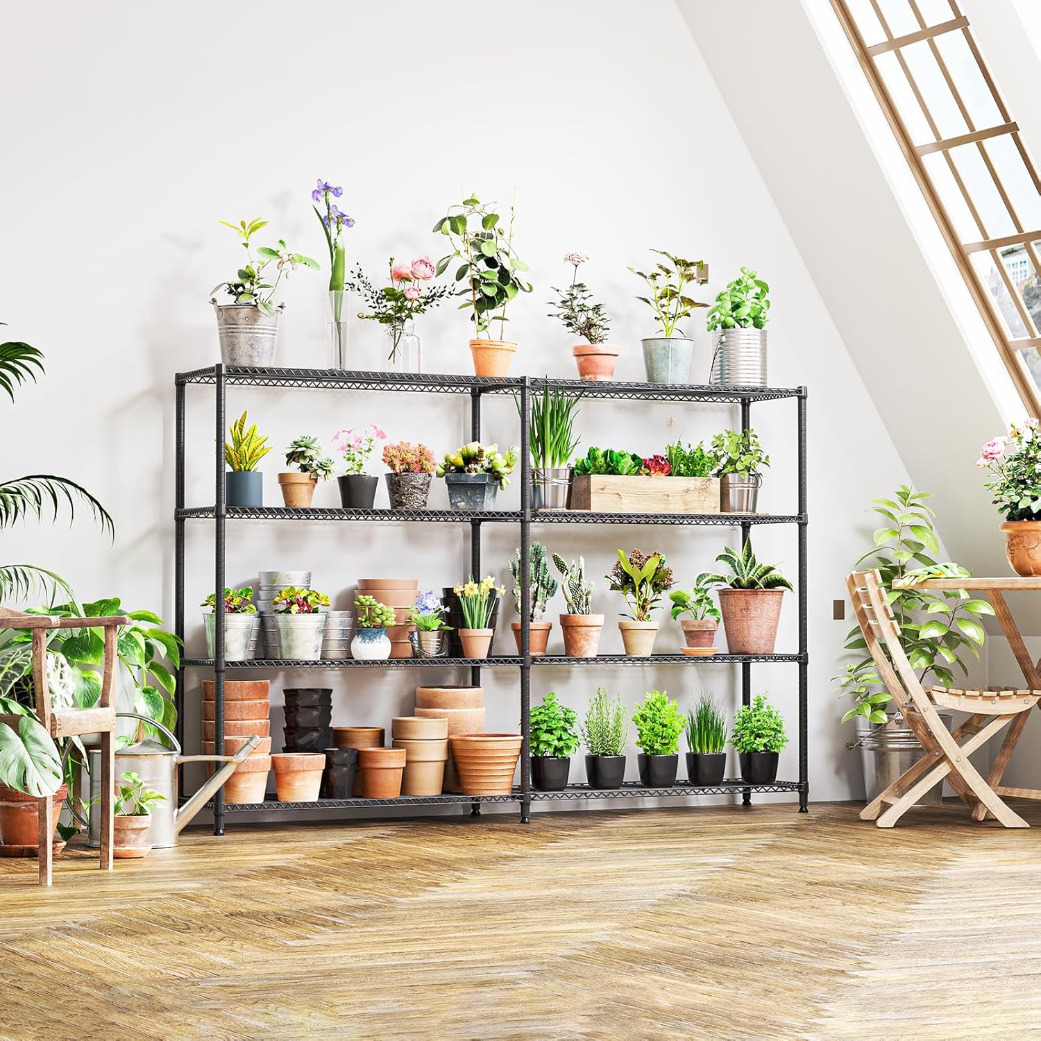 Thumbnail 4 de IZEUK Linked Storage Racks 4-Tier Adjustable Shelving