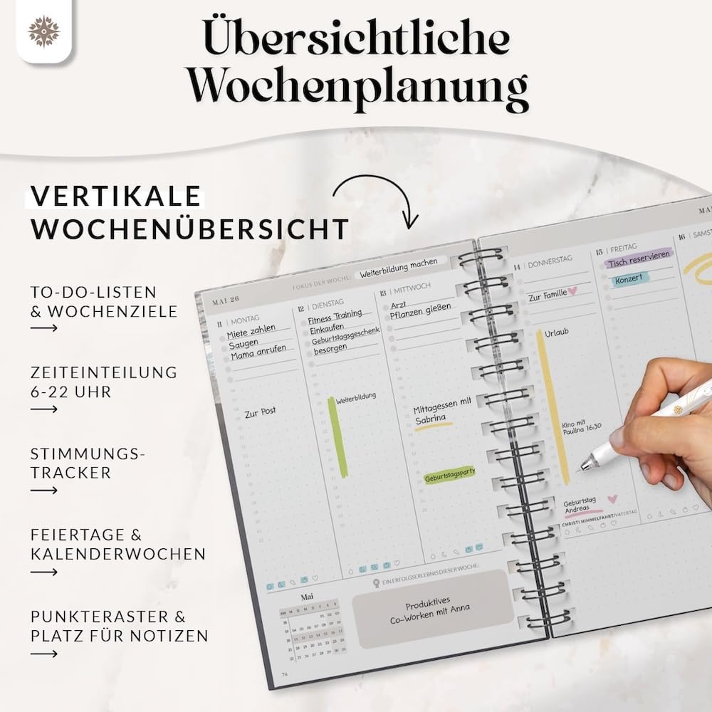 Thumbnail 2 de Lebenskompass Ringbuch Kalender 2026 A5 📘