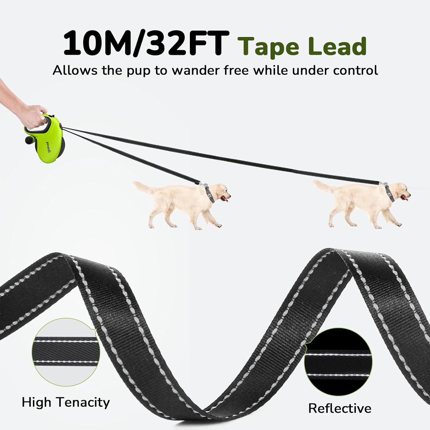 Detalle de Pecute Retractable Dog Leash 10m 🐕