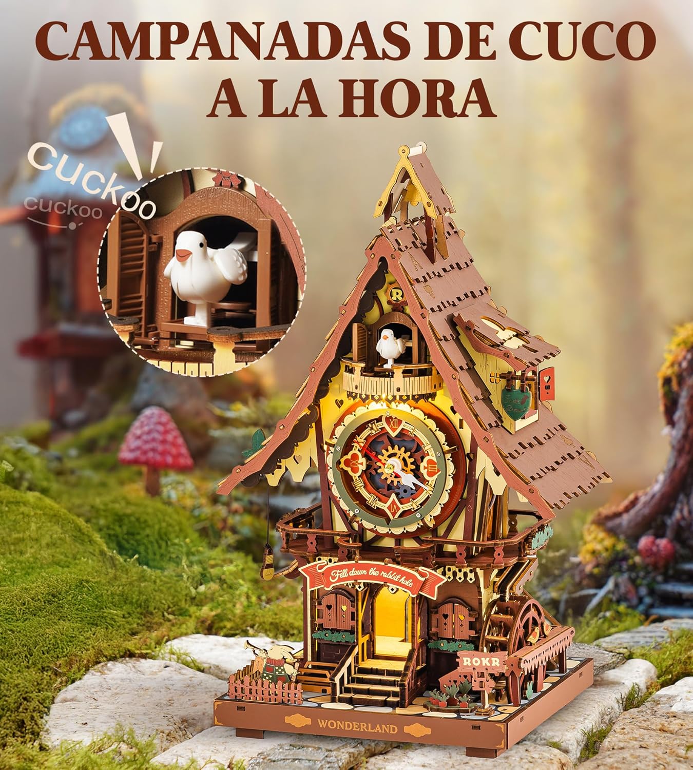 Thumbnail 1 de ROKR LC901 Reloj de cuco 3D madera 🧩