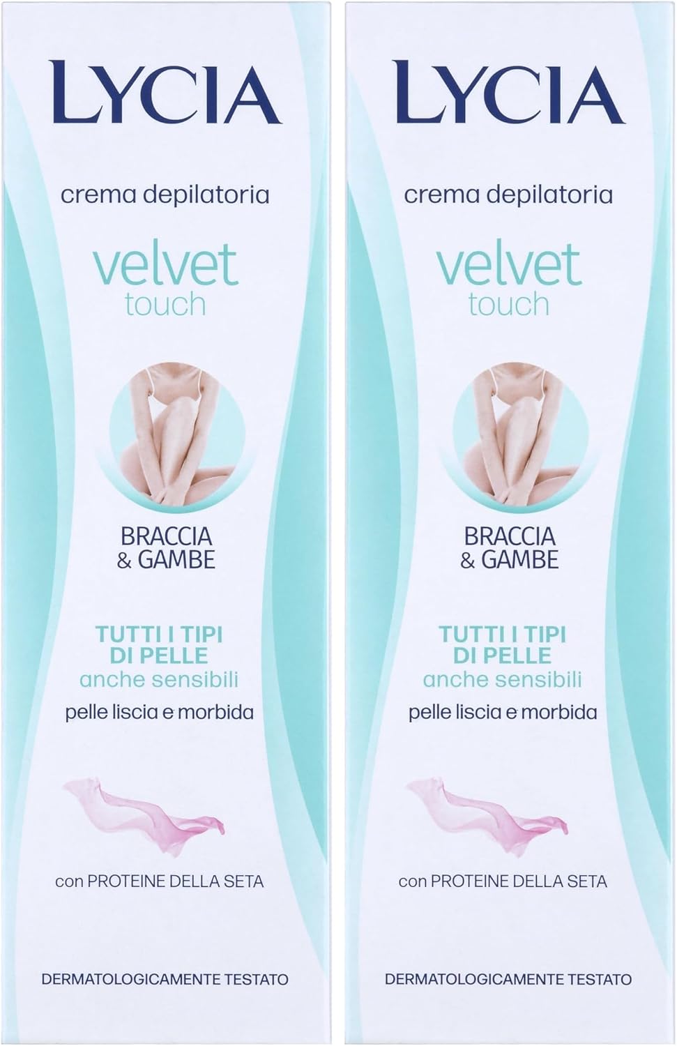 Detalle 2 de Lycia Crema Depilatoria Perfect Touch per gambe e braccia, vellutante e idratante con proteine della seta (150 ml)
