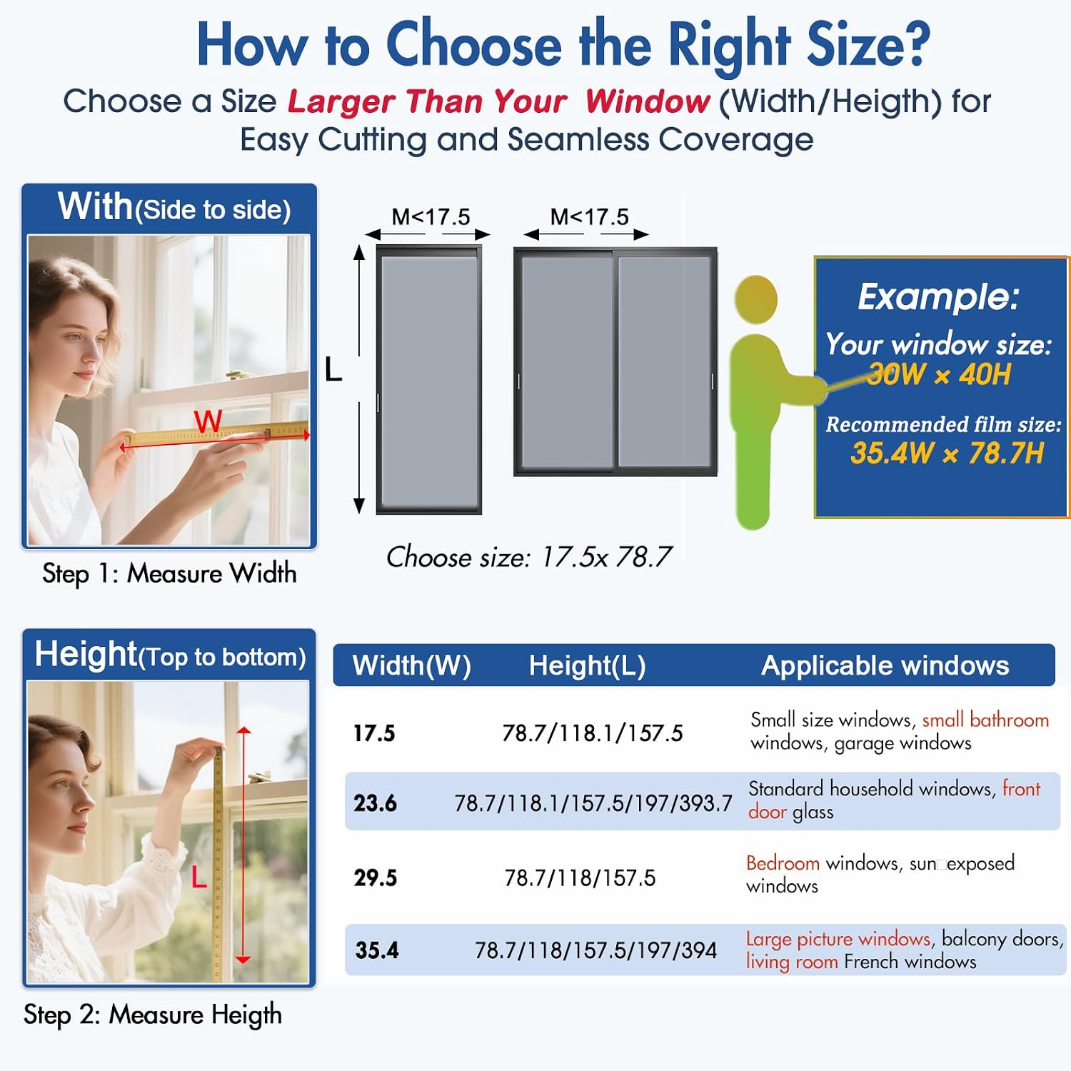 Detalle 2 de Coavas Silver Reflective Privacy Window Film, 29.5" x 78.7", with 3 Tools