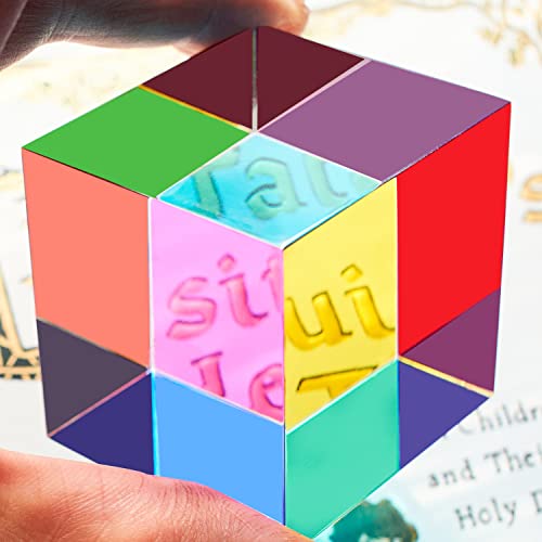 Detalle 2 de ECBANLI CMY Mixing Color Cube, 50 mm – Acryl CMYcube Prism als Lernspielzeug und Desktop-Deko