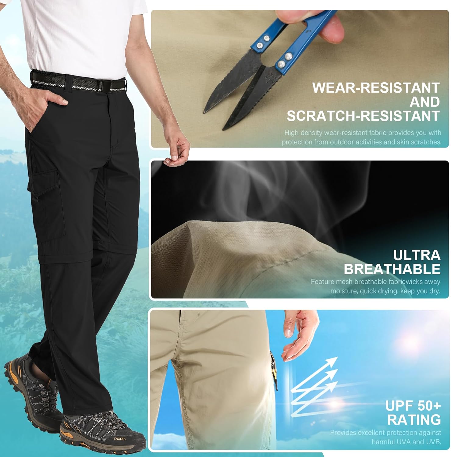 Thumbnail 4 de mosingle Mens zip off hiking trousers