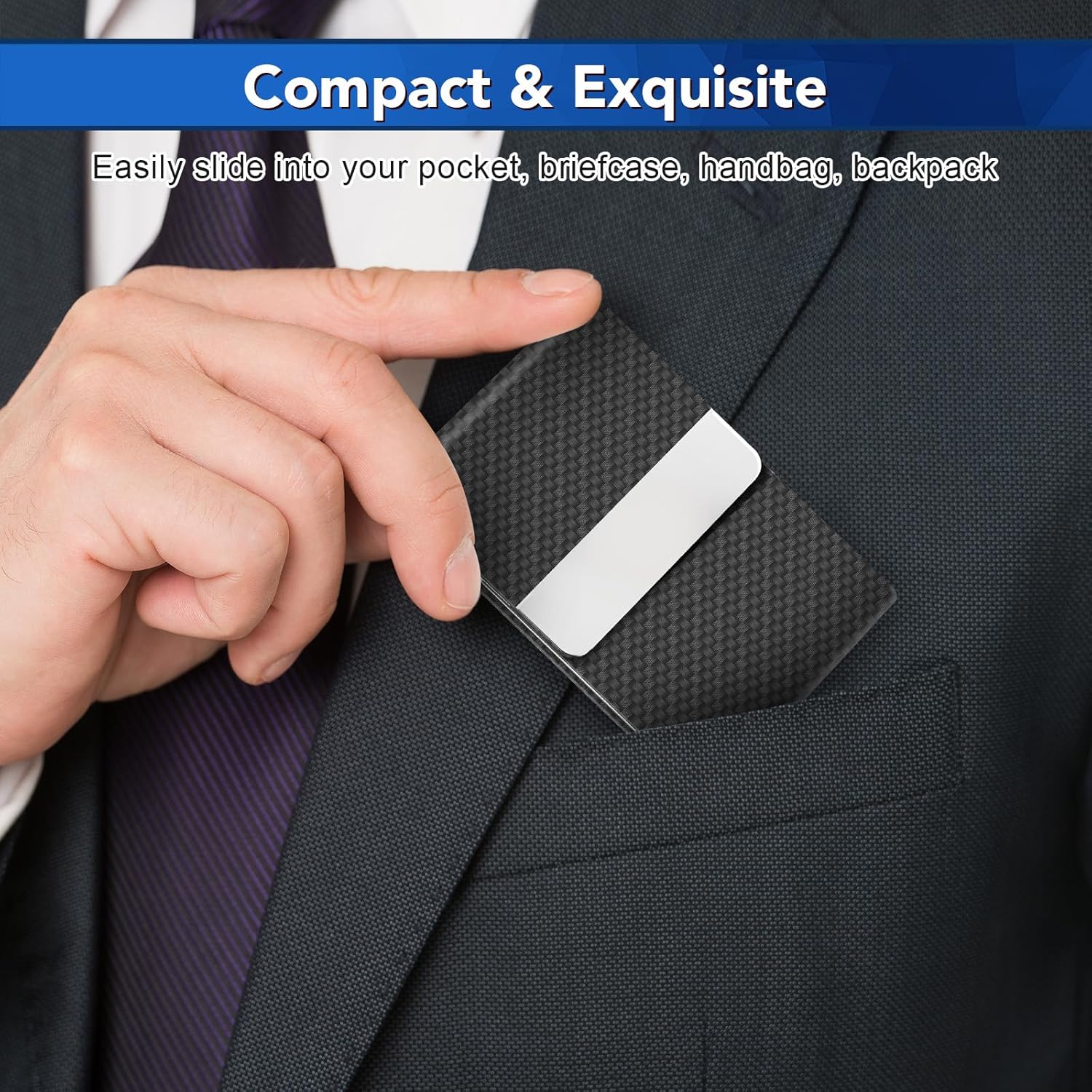 Detalle 2 de DMFLY Business Card Holder PU Leather 1pc