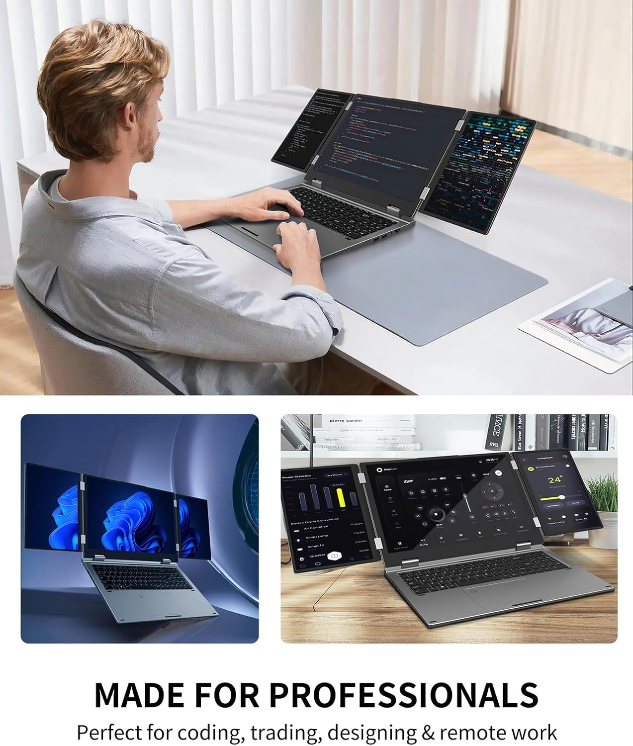 Thumbnail 4 de KOOFORWAY Triple Screen Laptop 16 inch (i7-12700H, 16GB RAM, 1TB SSD) with dual 10.5" monitors, Win 11 Pro