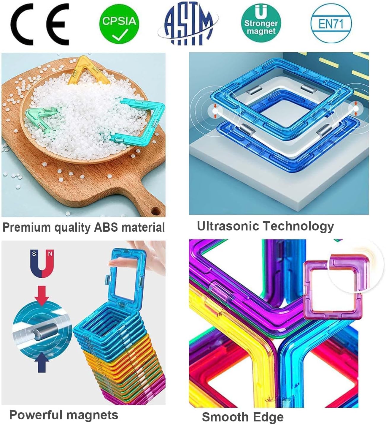 Thumbnail 6 de CONDIS Magnetische Bausteine Mega Set 72 Teile – XXL (2×) & Standard Blöcke ab 3 Jahren