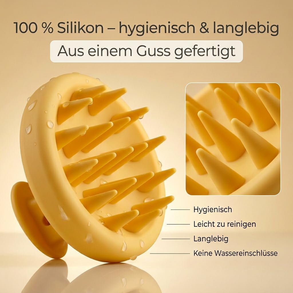 Thumbnail 1 de Premium Kopfhaut Massagebürste aus Silikon – Rosé Quarz, sanfte Durchblutung & Kopfhaut-Peeling
