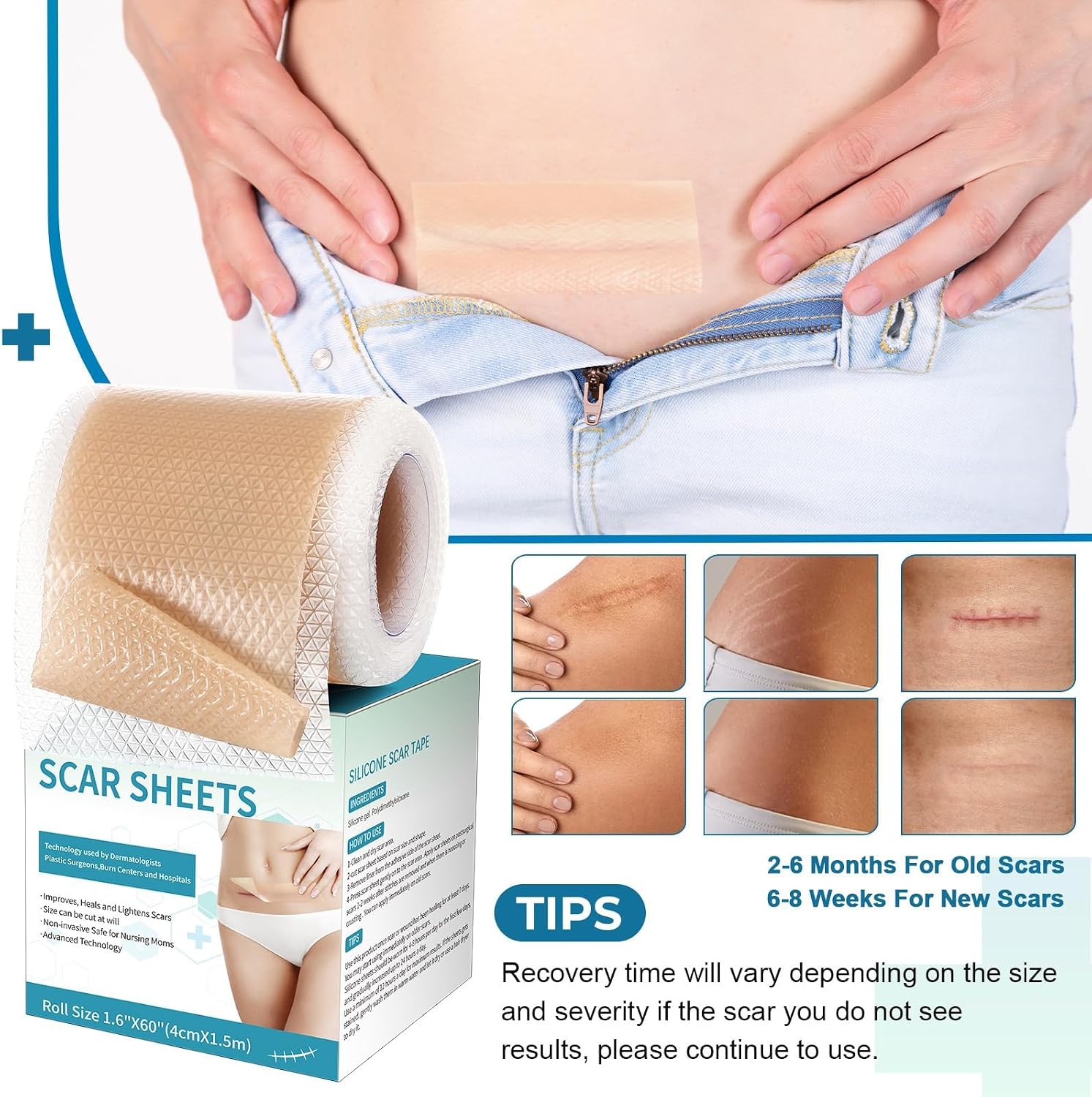Thumbnail 4 de Rvlaim Rvlaim-B Silicone Scar Tape, 1.6” x 60” Roll