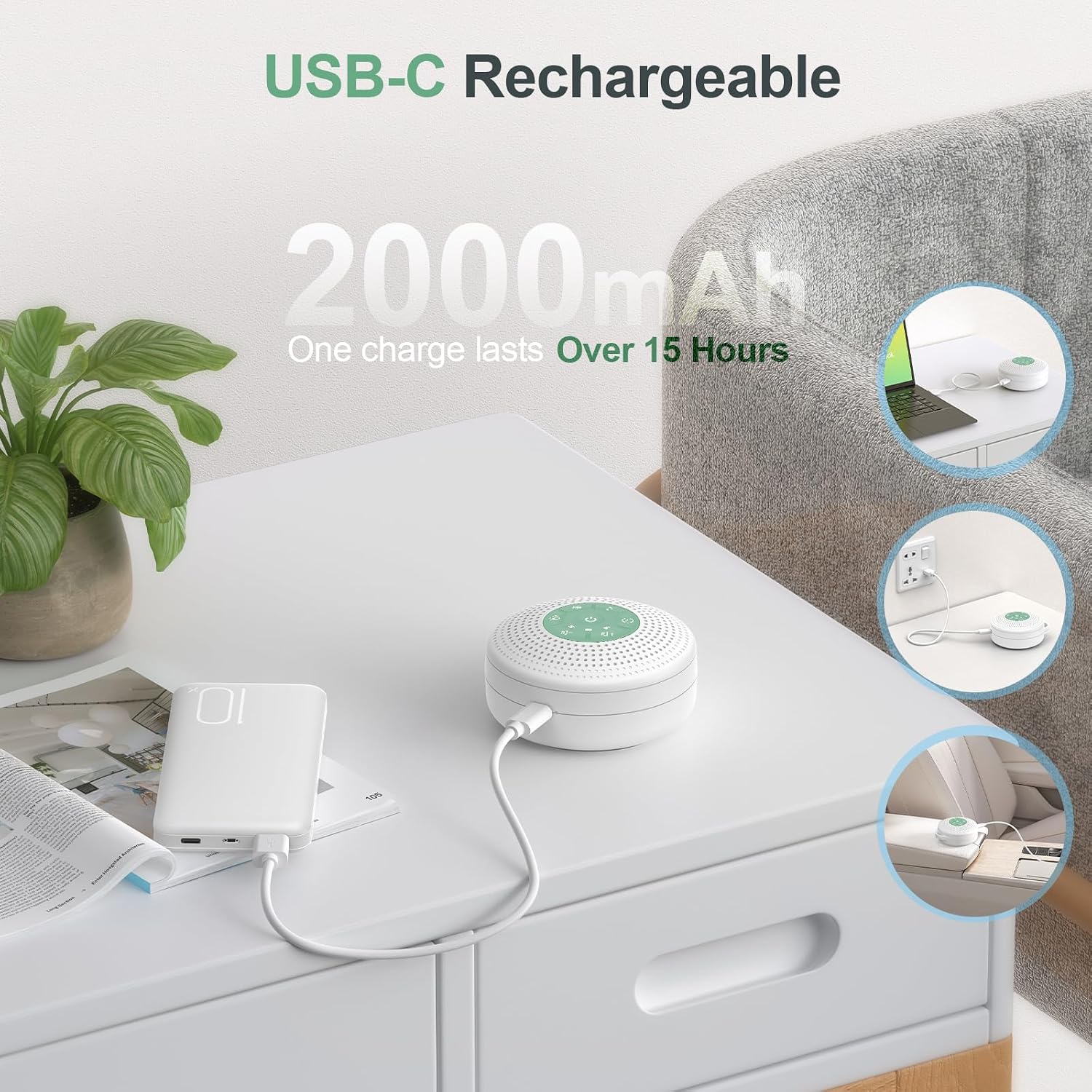 Thumbnail 5 de White Noise Machine Baby 2000mAh portable white noise device