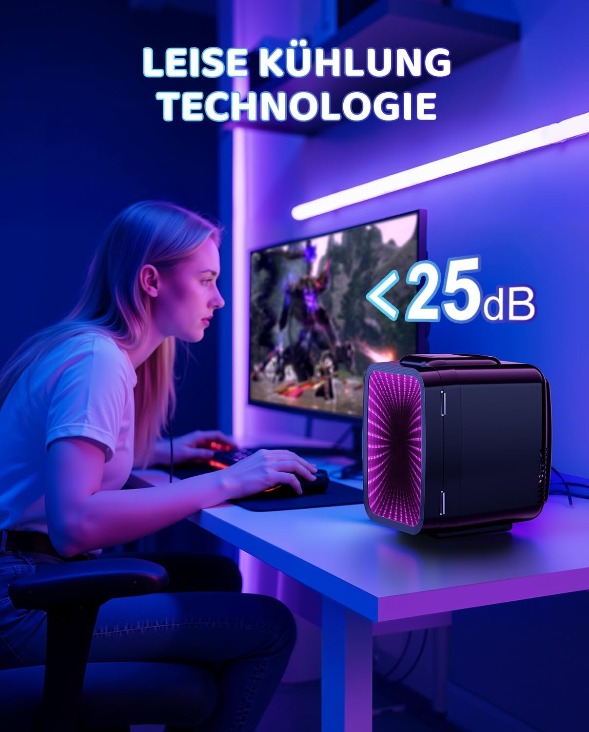 Thumbnail 2 de LIGIANT MF01C Mini Kühlschrank MF01C mit 7 Lichtmodi, Blink-Effekt und Kühl-/Warmfunktion (4 l, 6 Dosen)