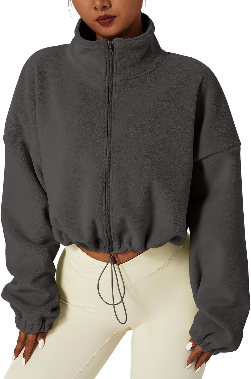 Detalle de QINSEN Full Zip Fleece Short Jacket 20"