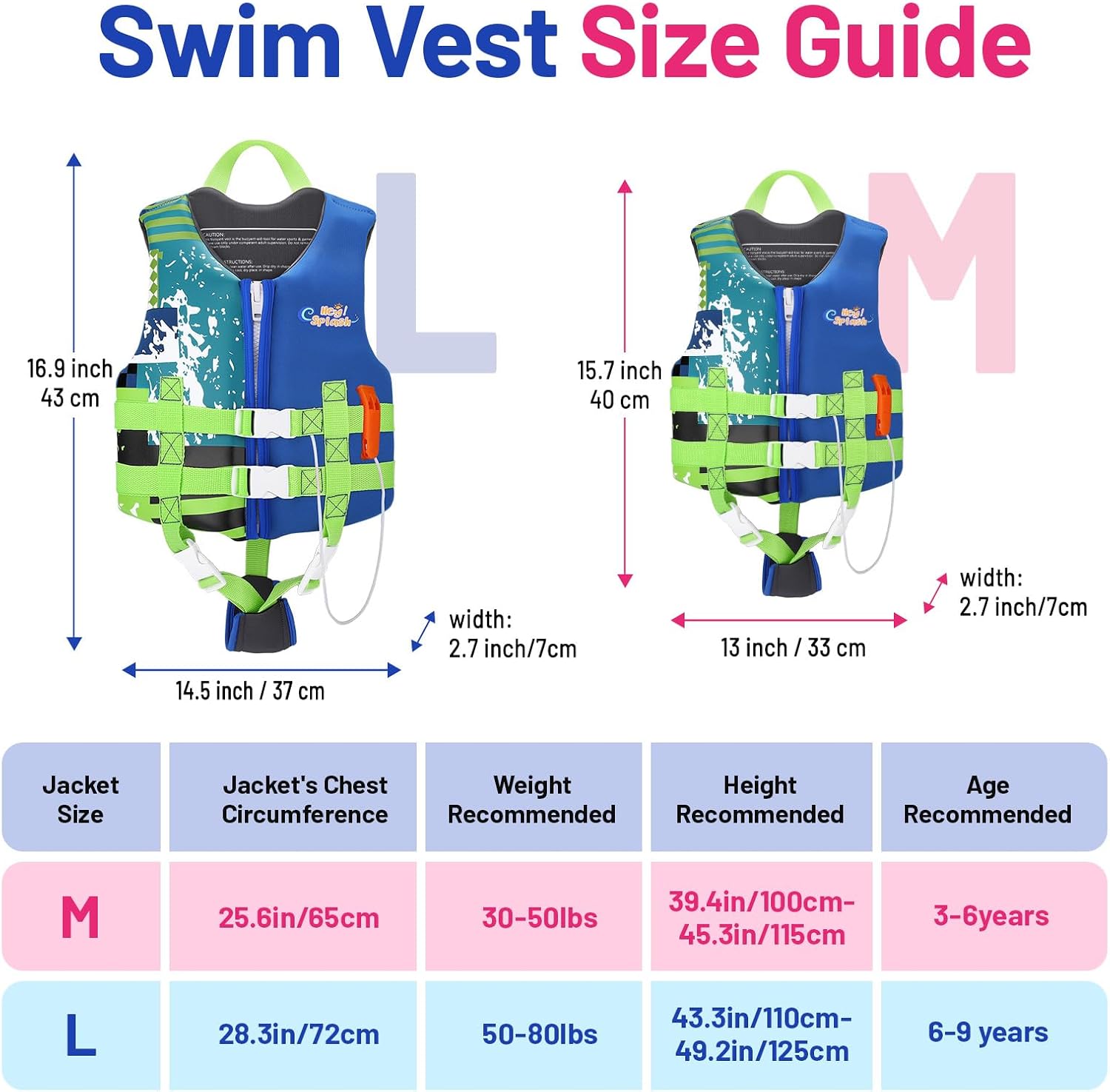 Thumbnail 4 de HeySplash Toddler Swim Vest 30-50lbs
