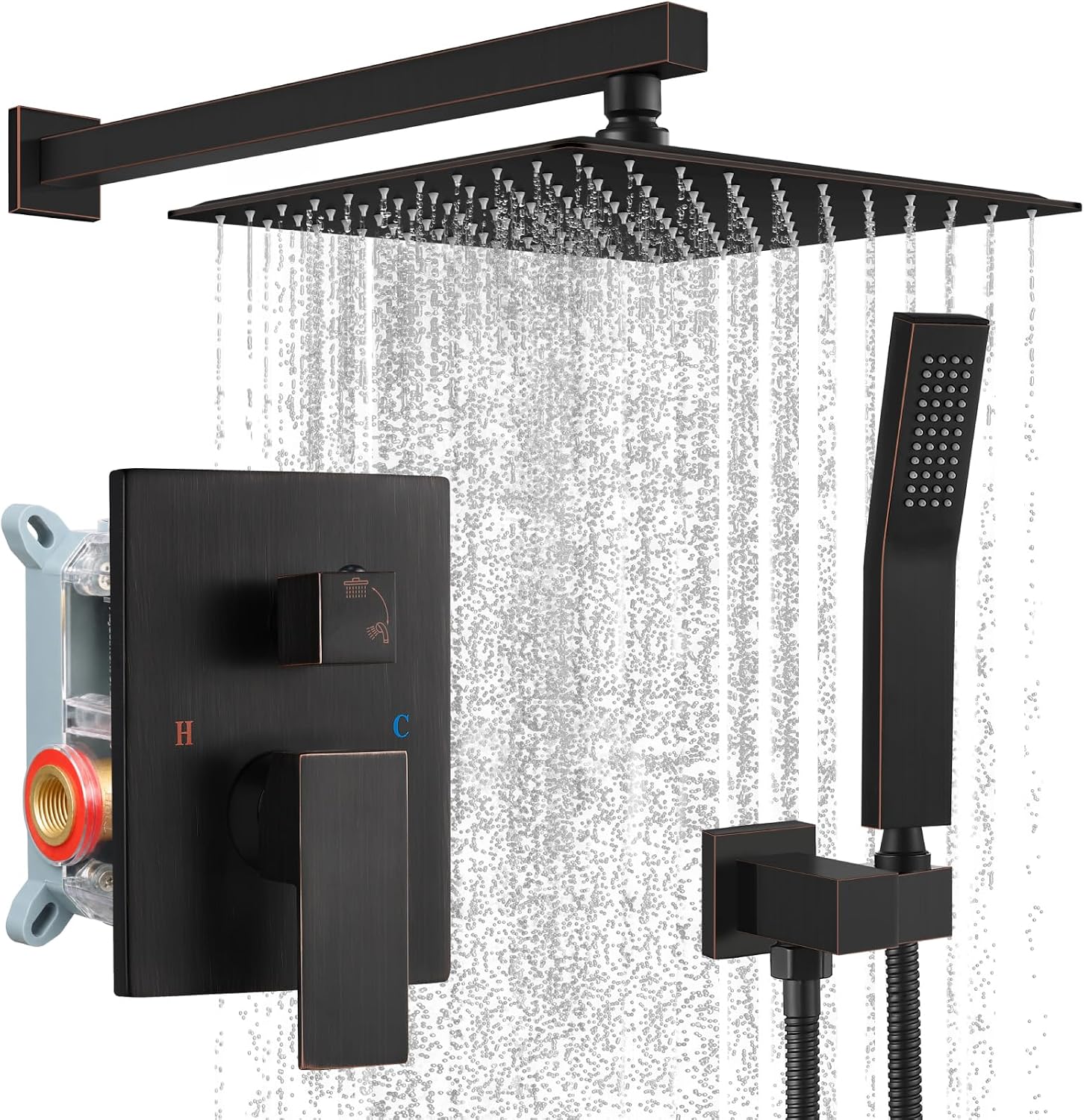 Detalle de gotonovo B098TMYKXC Shower Faucet Set, 10-Inch Rain Head and Handheld Spray