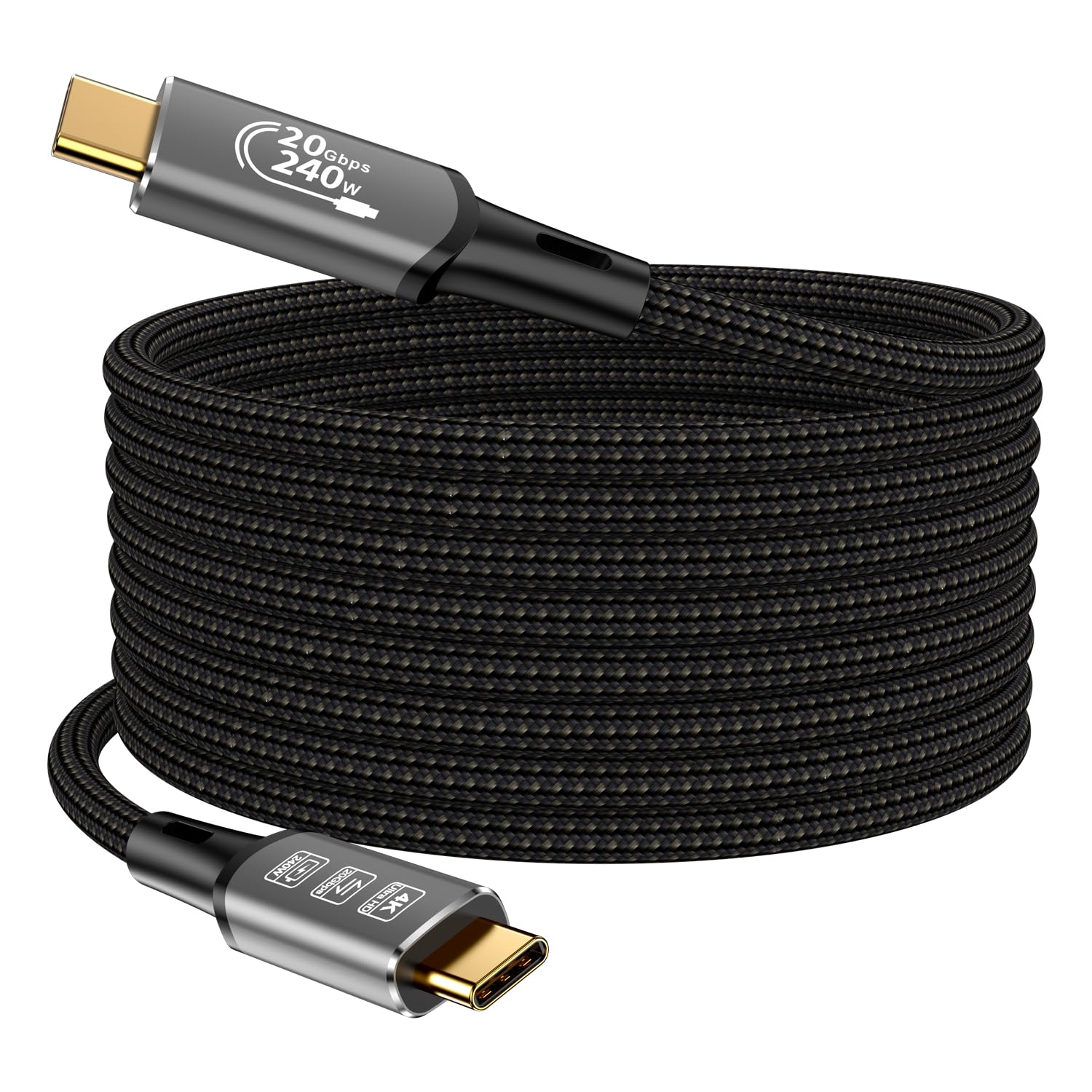 Detalle de CHENLENIC USB-C Thunderbolt Kabel 240W – USB4.0, 40 Gbps, 8K@60Hz/4K@60Hz, PD3.1, USB-C zu USB-C