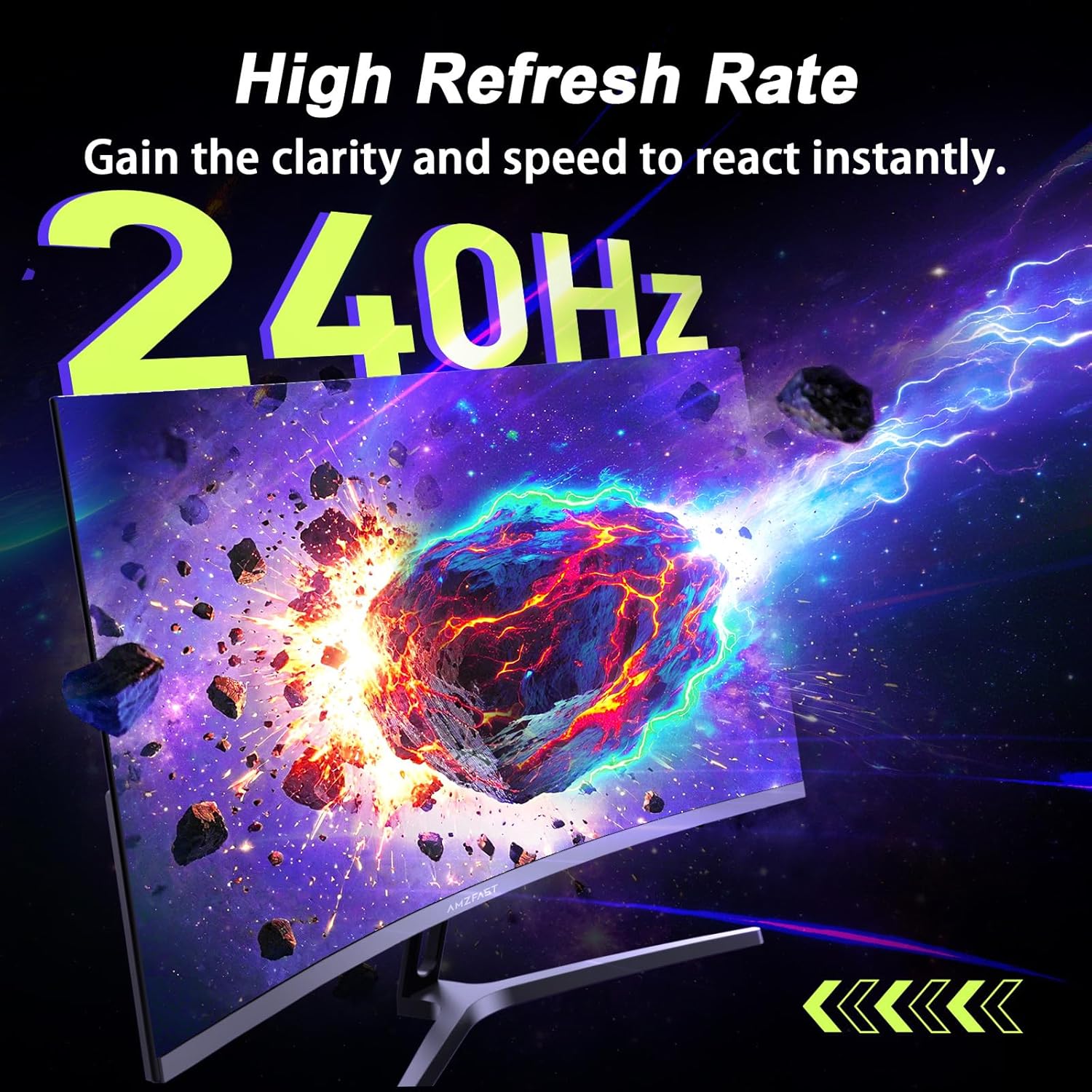 Thumbnail 1 de Amzfast 32 Inch Curved Gaming Monitor (AMZG32C1F) – 240Hz, 1080p, 1500R VA